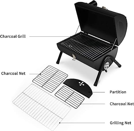 Round Folding BBQ Grill, Outdoor Tabletop Barbecue Grill, Multifunctional Portable Charcoal Grill, Compact Camping Grills for Outdoor Cooking, Smokey Charcoal Grill, Small Charcoal BBQ Grill Kitchen Cooking Tools, Counter Top Double Sided BBQ Oven Round Folding BBQ Grill, Outdoor Tabletop Barbecue Grill, Multifunctional Portable Charcoal Grill, Compact Camping Grills for Outdoor Cooking, Smokey Charcoal Grill, Small Charcoal BBQ Grill Kitchen Cooking Tools, Counter Top Double Sided BBQ Oven